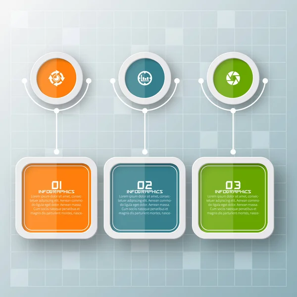 Infografías de papel 3D abstractas. Plantilla de negocio .Vector ilustración — Archivo Imágenes Vectoriales
