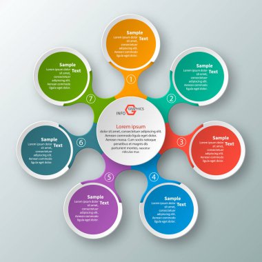 Soyut 3d kağıt Infographics. İş şablonu. Vektör çizim