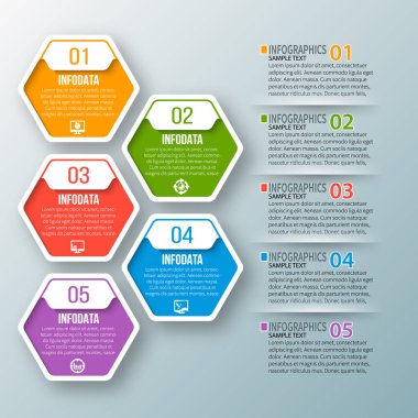 Soyut 3d kağıt Infographics. İş şablonu. Vektör çizim