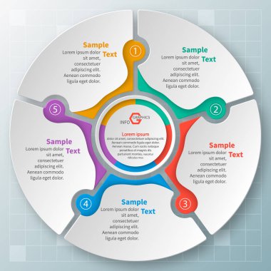 Soyut 3d kağıt Infographics. İş şablonu. Vektör çizim