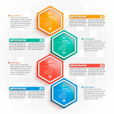 Soyut 3d kağıt Infographics. İş şablonu. Vektör çizim