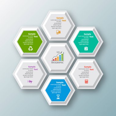 Soyut 3d kağıt Infographics. İş şablonu. Vektör çizim