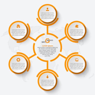 Soyut 3d kağıt Infographics. İş şablonu. Vektör çizim