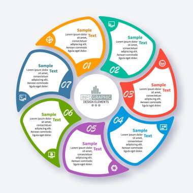 Soyut 3d kağıt Infographics. İş şablonu. Vektör çizim