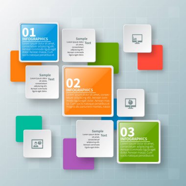 Soyut 3d kağıt Infographics. İş şablonu. Vektör çizim
