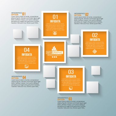 Soyut 3d kağıt Infographics. İş şablonu. Vektör çizim