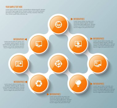 Soyut 3d kağıt Infographics. İş şablonu. Vektör çizim