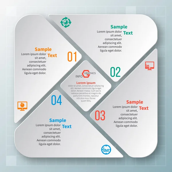 Abstrakte 3D-Papier-Infografiken. Geschäftsvorlage .Vektor Illustration — Stockvektor