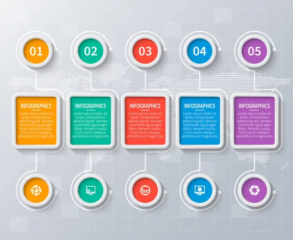 Abstract 3d papier Infographics. Business sjabloon. Vectorillustratie — Stockvector