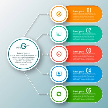 Soyut 3d kağıt Infographics. İş şablonu. Vektör çizim