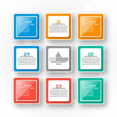 Soyut 3d kağıt Infographics. İş şablonu. Vektör çizim