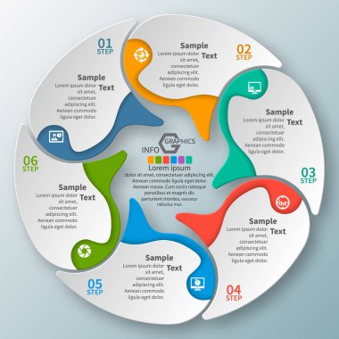 Soyut 3d kağıt Infographics. İş şablonu. Vektör çizim