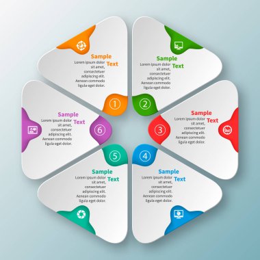 Soyut 3d kağıt Infographics. İş şablonu. Vektör çizim