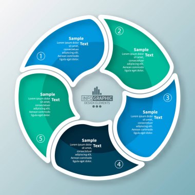 Soyut 3d kağıt Infographics. İş şablonu. Vektör çizim