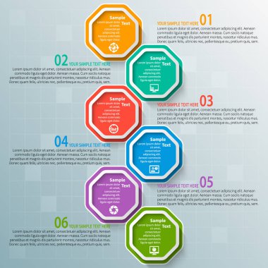 Soyut 3d kağıt Infographics. İş şablonu. Vektör çizim