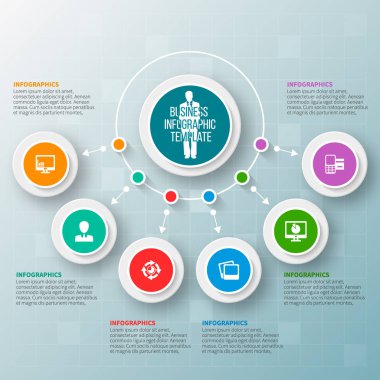 Soyut 3d kağıt Infographics. İş şablonu. Vektör çizim