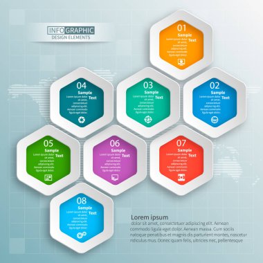 Soyut 3d kağıt Infographics. İş şablonu. Vektör çizim