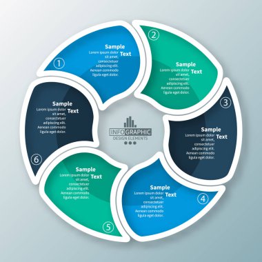 Soyut 3d kağıt Infographics. İş şablonu. Vektör çizim