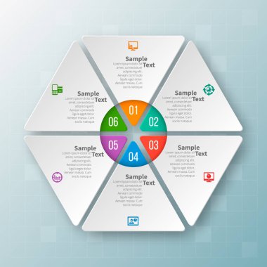 Soyut 3d kağıt Infographics. İş şablonu. Vektör çizim