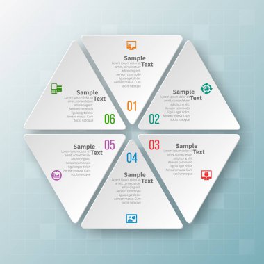 Soyut 3d kağıt Infographics. İş şablonu. Vektör çizim