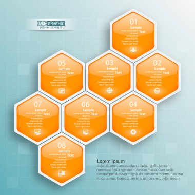 Soyut 3d kağıt Infographics. İş şablonu. Vektör çizim