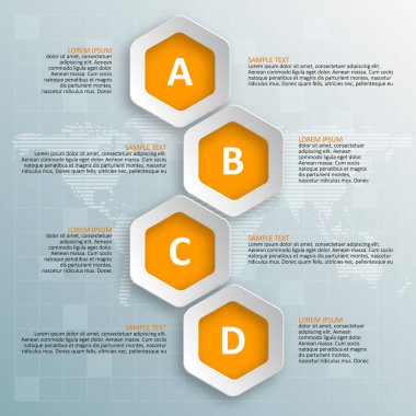 Soyut 3d kağıt Infographics. İş şablonu. Vektör çizim