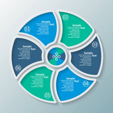 vektör soyut 3d kağıt bilgi elemanları. Dairesel bilgi grafikleri