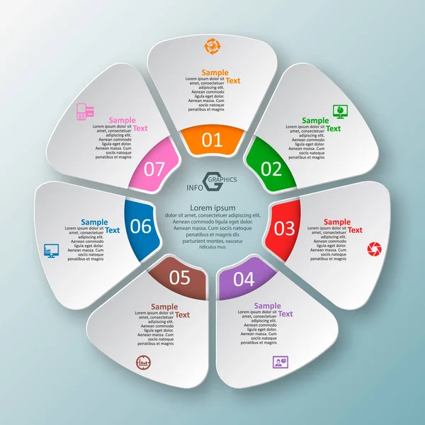 Vector Abstracto Papel Infografía Elements Circular Infografías — Vector de stock