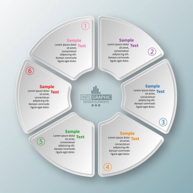 vektör soyut 3d kağıt bilgi elemanları. Dairesel bilgi grafikleri