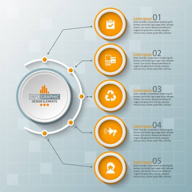 vektör soyut 3d kağıt bilgi elemanları. İş bilgileri