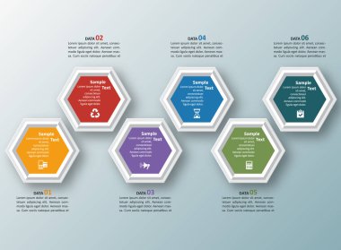 vektör soyut 3d kağıt bilgi elemanları. Hexagon bilgi grafikleri. Bal peteği tasarımı