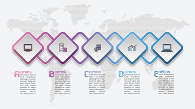 vektör soyut 3d kağıt bilgi elemanları. İş bilgileri