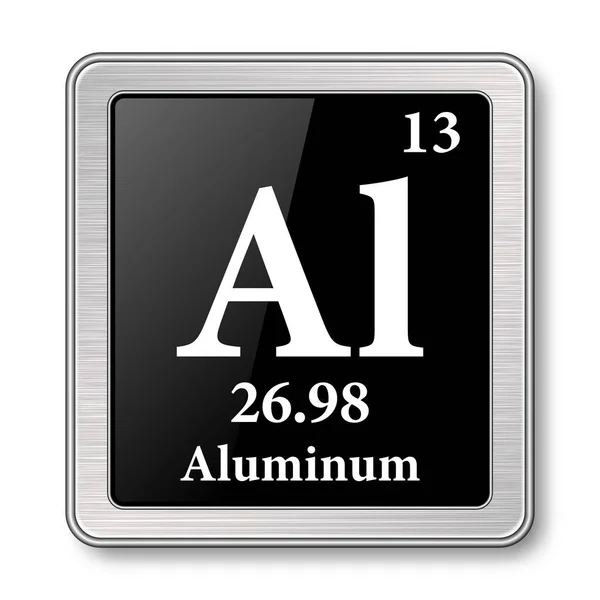 Aluminium Symbol Chemisch Element Van Het Periodiek Systeem Een Glanzende — Stockvector