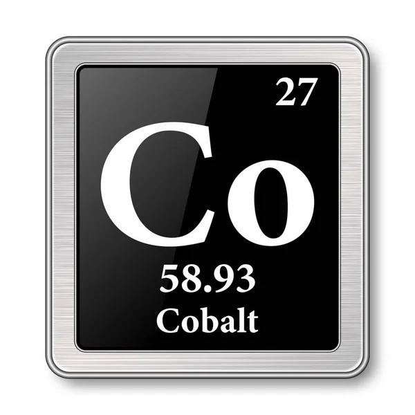 Simbolo Cobalto Elemento Chimico Della Tavola Periodica Fondo Nero Lucido — Vettoriale Stock