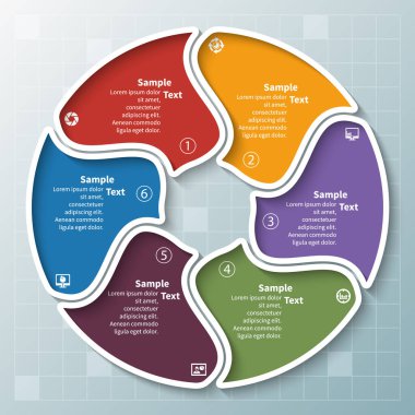 vektör soyut 3d kağıt bilgi elemanları. Dairesel bilgi grafikleri