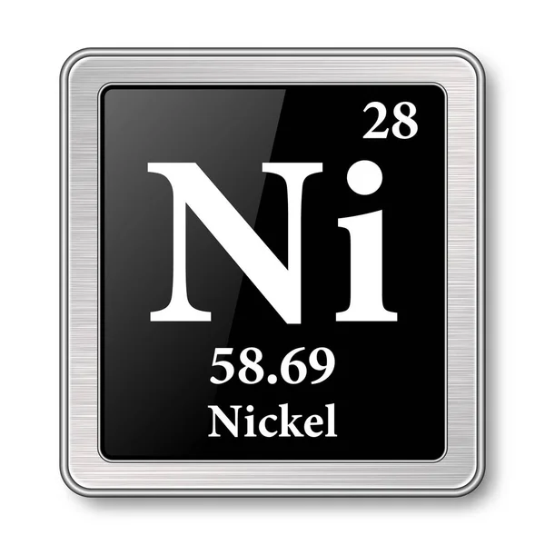 Nikkel Symbol Chemisch Element Van Het Periodiek Systeem Een Glanzende — Stockvector