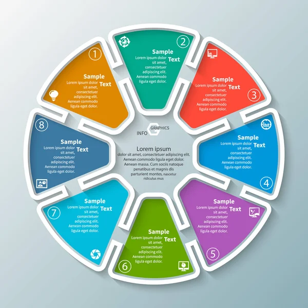 Vector Abstract Papier Infographic Elementen Circulaire Infographics — Stockvector