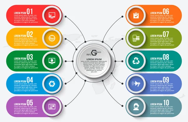 Vector Abstracto Papel Infografía Elements Business Infografías — Archivo Imágenes Vectoriales