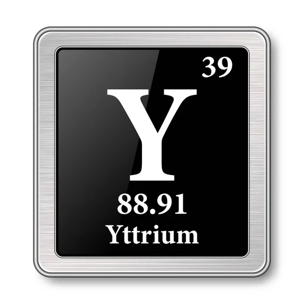 Símbolo Itrio Elemento Químico Tabla Periódica Sobre Fondo Negro Brillante — Archivo Imágenes Vectoriales