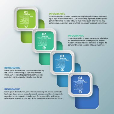 vektör soyut 3d kağıt bilgi elemanları. İş bilgileri