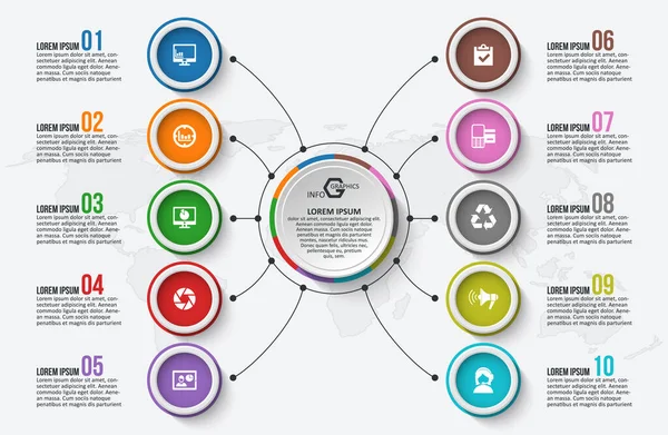 Vector Abstracto Papel Infografía Elements Business Infografías — Archivo Imágenes Vectoriales