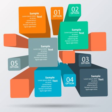 vektör soyut 3d kağıt bilgi elemanları. İş bilgileri