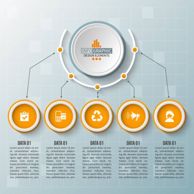 vektör soyut 3d kağıt bilgi elemanları. İş bilgileri