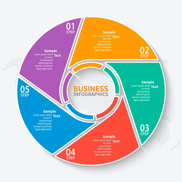 Vecteur Abstrait Papier Éléments Infographiques Infographies Circulaires — Image vectorielle