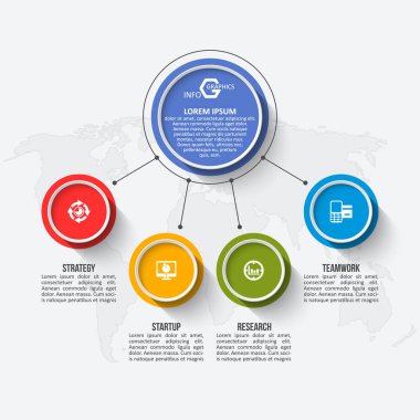 vektör soyut 3d kağıt bilgi elemanları. İş bilgileri