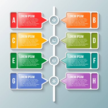 vektör soyut 3d kağıt bilgi elemanları. İş bilgileri