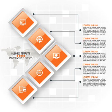 vektör soyut 3d kağıt bilgi elemanları. İş bilgileri
