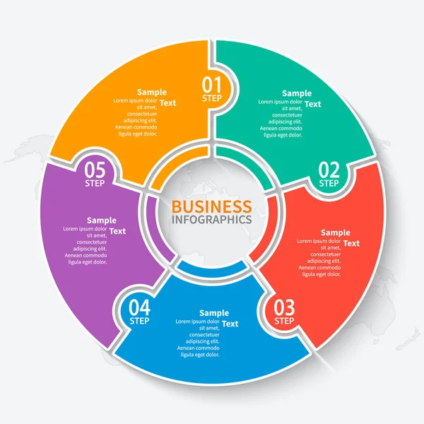 Vector Abstract Paper Infographic Elements Circular Infographics — Stock Vector