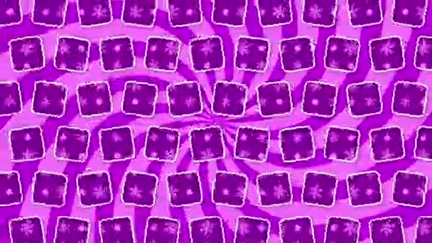 紫色の四角形をしたシームレスなループの背景紫色の菱形をした曲線状の紫色の梁紫色の光線を使ったアニメーションのループの背景 — ストック動画