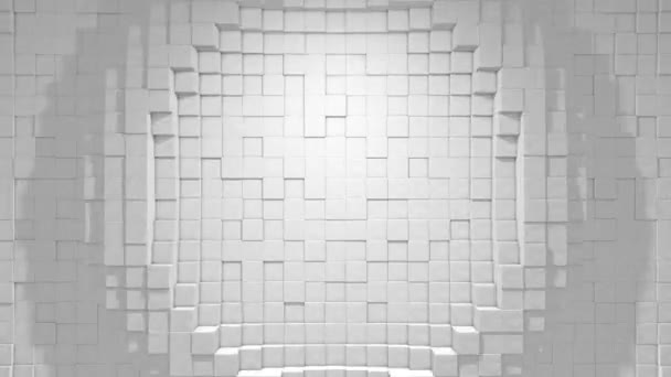 Abstrakcyjne Sześcienne Geometryczne Tło Biała Minimalna Faktura Pętla Animacja Płynna — Wideo stockowe